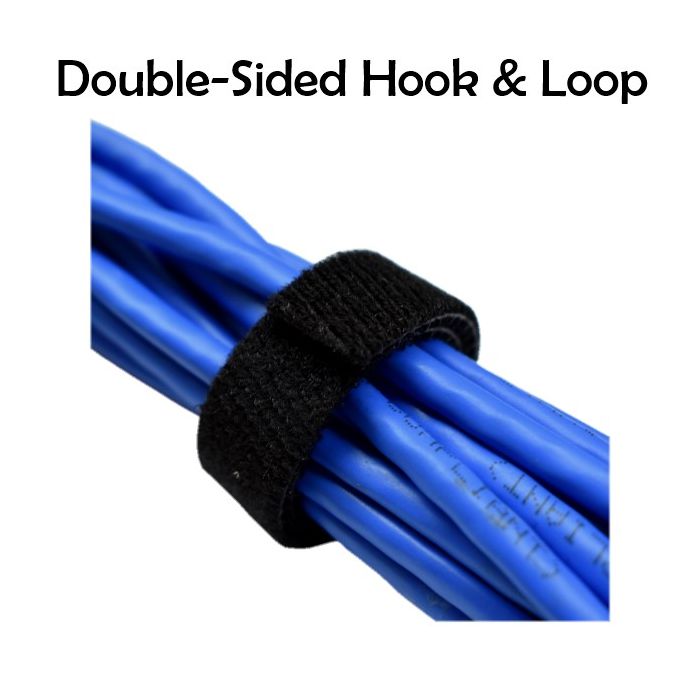 Double sided hook clearance and loop tape
